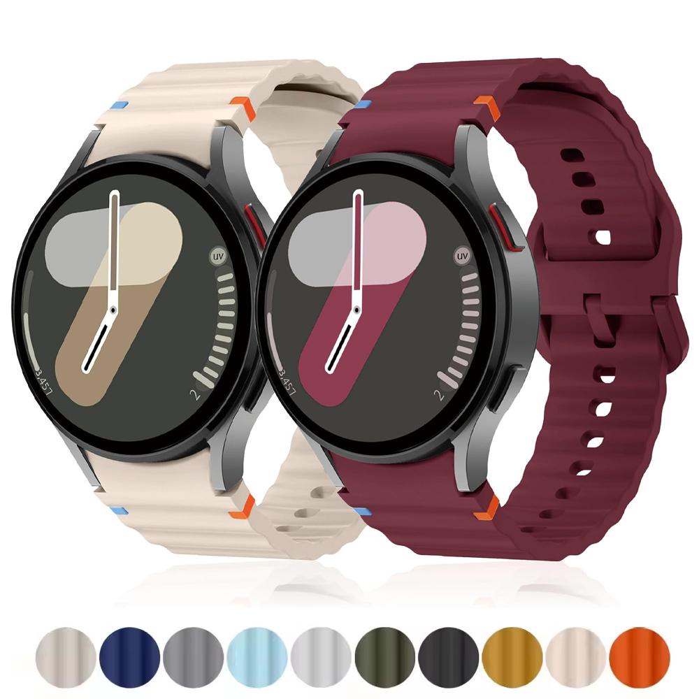 Спортивный ремешок для Samsung Galaxy watch 7/FE/4/5/6 classic/5 Pro 40 44 мм Без зазоров correa bracelet силиконовый ремень ремешки Galaxy watch 7
