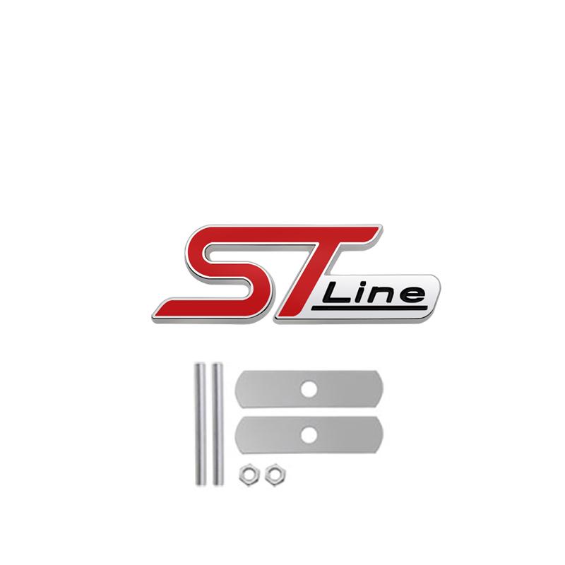 EUEX2 3D Metal ST LINE Front Grille Sticker Car Head Grill Emblem Badge Chrome Sticker for FORD FIESTA FOCUS MONDEO Auto Car Styling