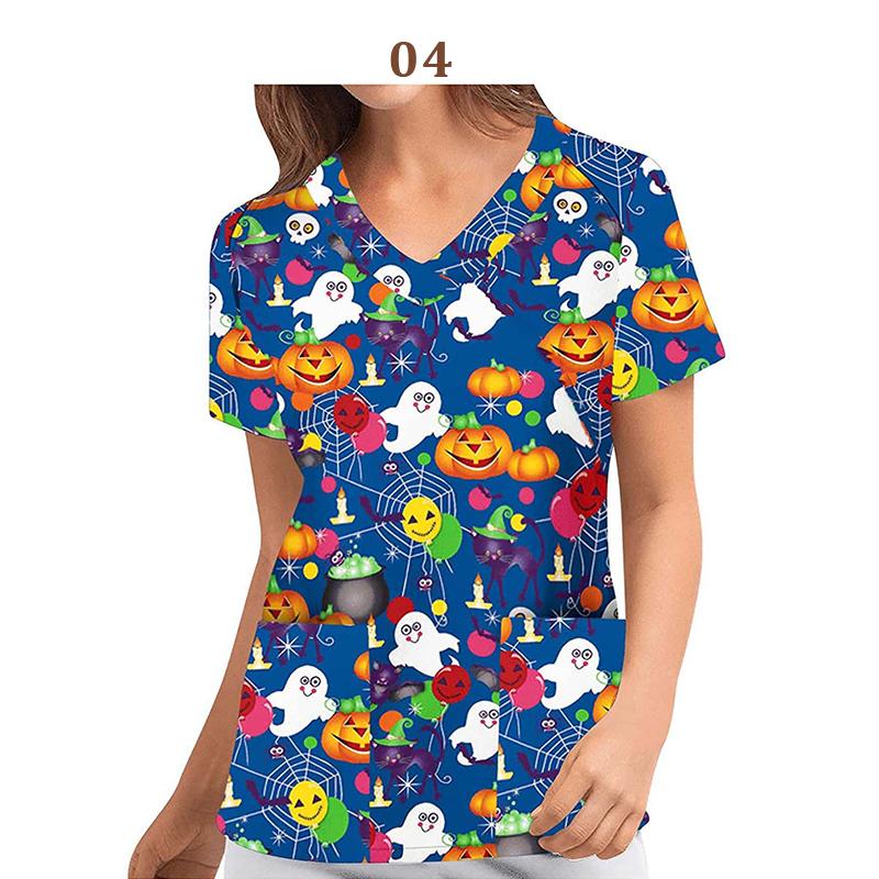 Футболка унисекс больших размеров с короткими рукавами и v-образным вырезом, униформа для медсестер на Хэллоуин, топы, операционная, отель