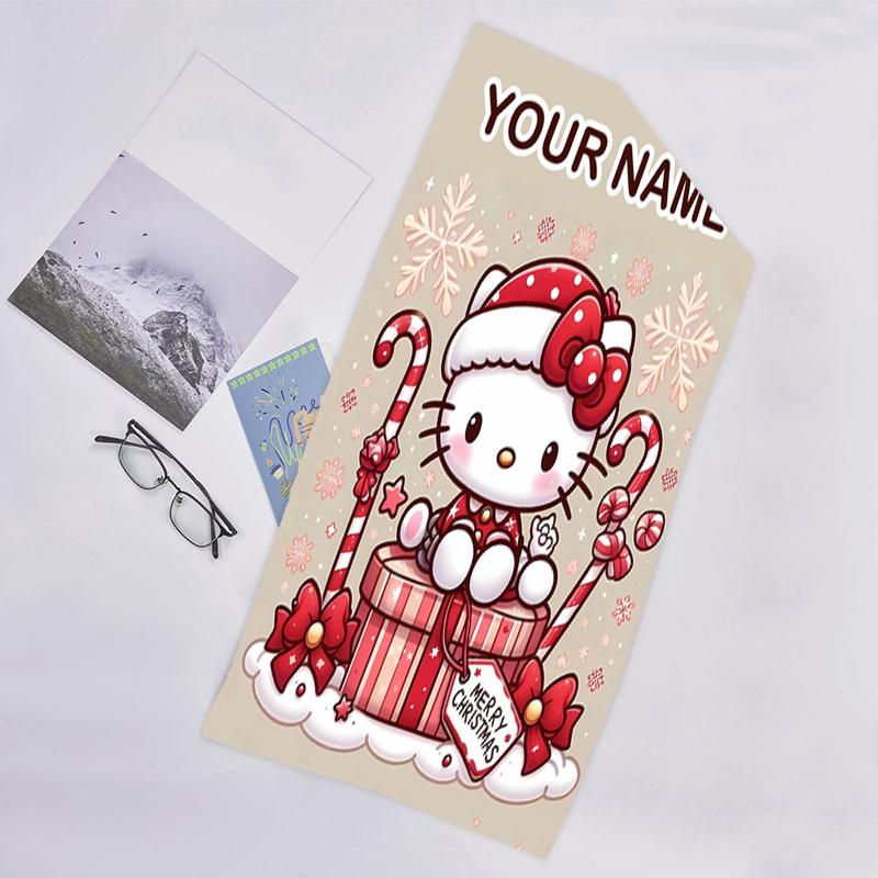 1pc HelloKitty19 Beach Towel with Custom Name, Beach/Swimming/Bath/Picnic/Camping Towel, Suitable for Seaside Beaches