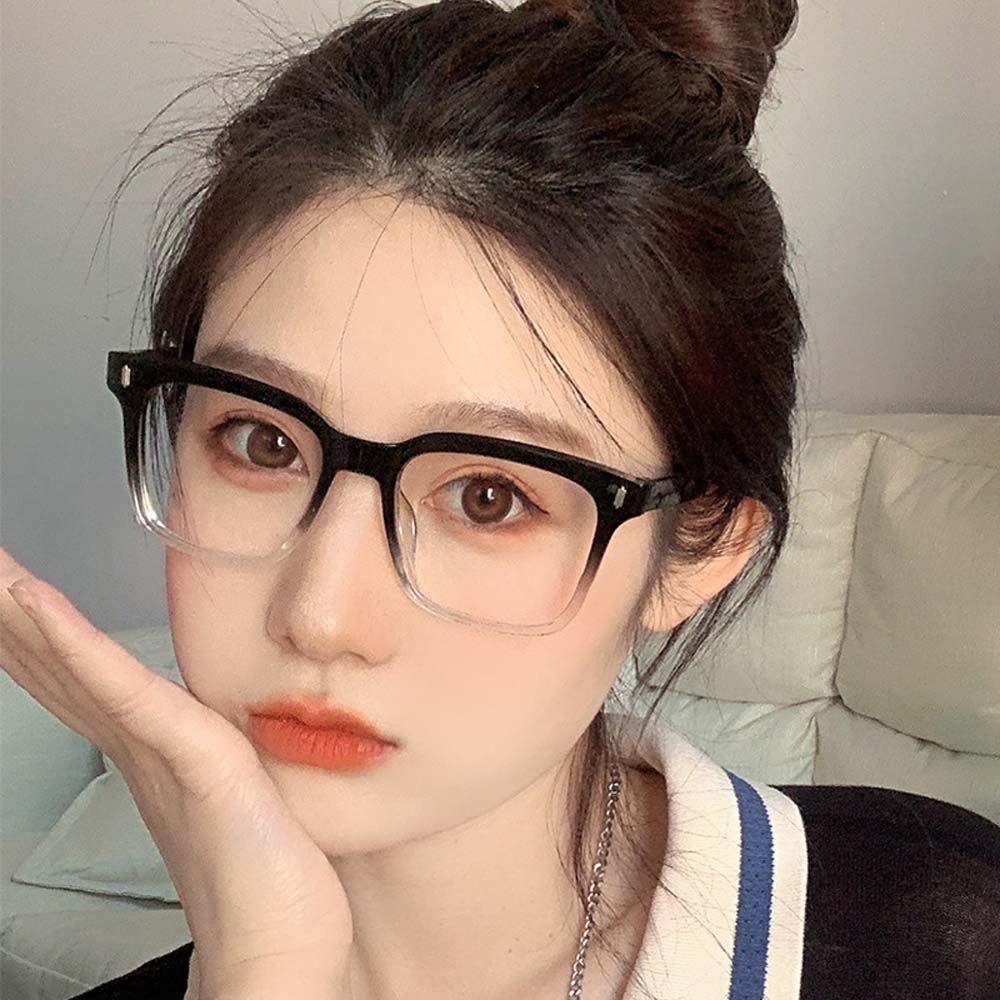 Gradient Black Women Eyeglasses Black Frame Eyeglasses Fake Glasses Korean Computer Eyewear