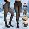 Women's Winter Warm Tights, High-Waisted Fleece-Lined Leggings, Flight Attendant Gray Sheer Thick Thermal Leggings, Slimming Full-Length Socks