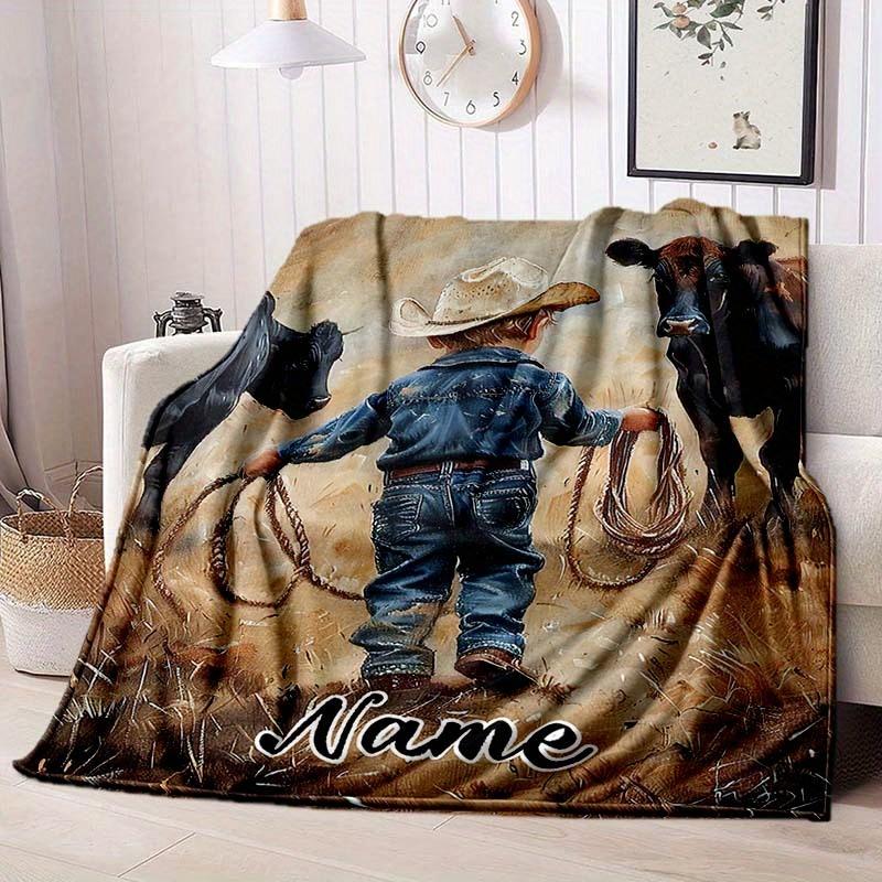 Denim Style Customize Your Name Blanket Warm Comfortable And Soft Blankets Are Suitable For Home Chairs Office Sofas Sofas Office Camping And Gifts