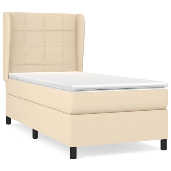 Maison Exclusive - Sommier à lattes de lit avec matelas Crème 80x200 cm Tissu