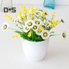 HOW-E искусственный цветочный горшок хризантема настольный декор пластик вечное поддельное горшечное растение для балкона
