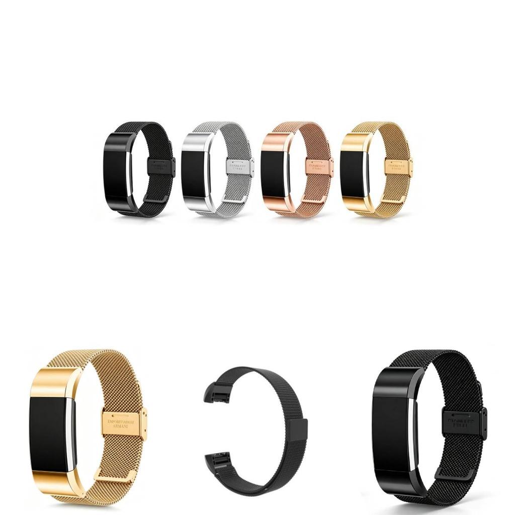 Ремешок для часов Fitbit Charge 2 из нержавеющей стали с регулируемой посадкой для повседневного ношения