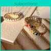 Dazzling Gold Oval Adjustable Ring With Colorful Rainbow Stones For Trendy Women's Summer Style