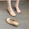 Inner Height Increase Small Retro Bag Head Half Slippers Women's Summer Wear New Single Shoes Lazy Cool Slippers