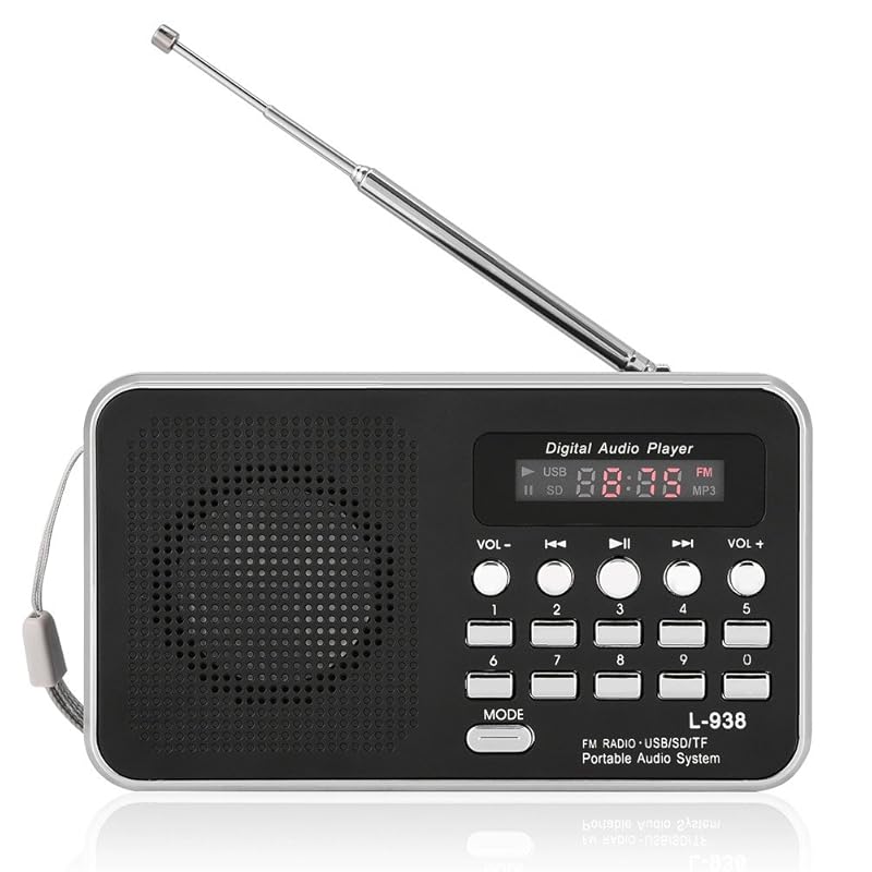 Портативный FM-радио Мини-цифровой радиоприемник HD музыкальный плеер с динамиком Портативный карманный FM-радио музыкальный плеер Поддержка USB-карты памяти 800 мАч