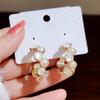 Summer Geometric Pearl Earrings Temperament Opal Earrings Ins Net Red Simple Earrings