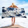 Blue White Floral Print Beach Towel Bath Towel Digital Printed Microfiber Pool Towel Quick Dry Soft Blanket For Travel Swim