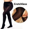 Plus Size Crotchless Pantyhose Women's Glossy Stockings