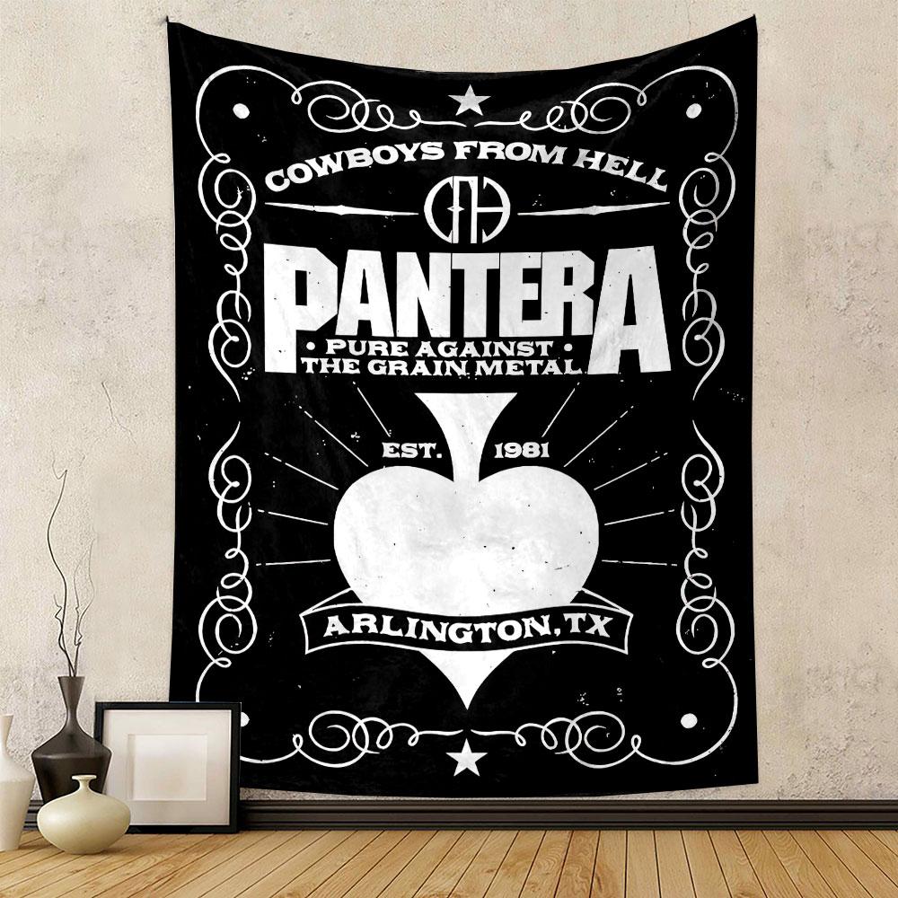 Pantera Cowboys From Hell Tapestry Wall Hanging, Metal Album Art, Wall Decor for Bedroom Living Room Dorm