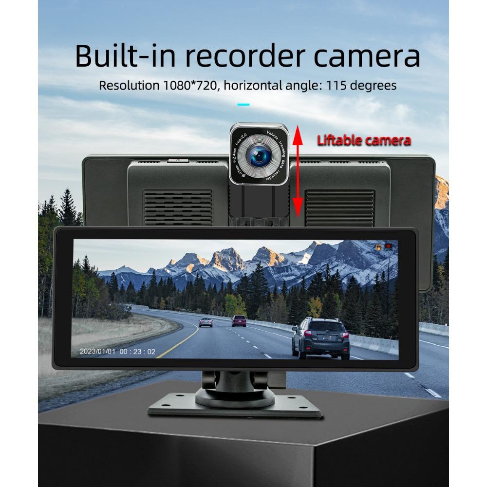 10.26 Inch 2024 Model B5303R-Portable Car MP5 Multi-function Navigation Carplay Car Music Built-in Audio Camera Driving Recorder