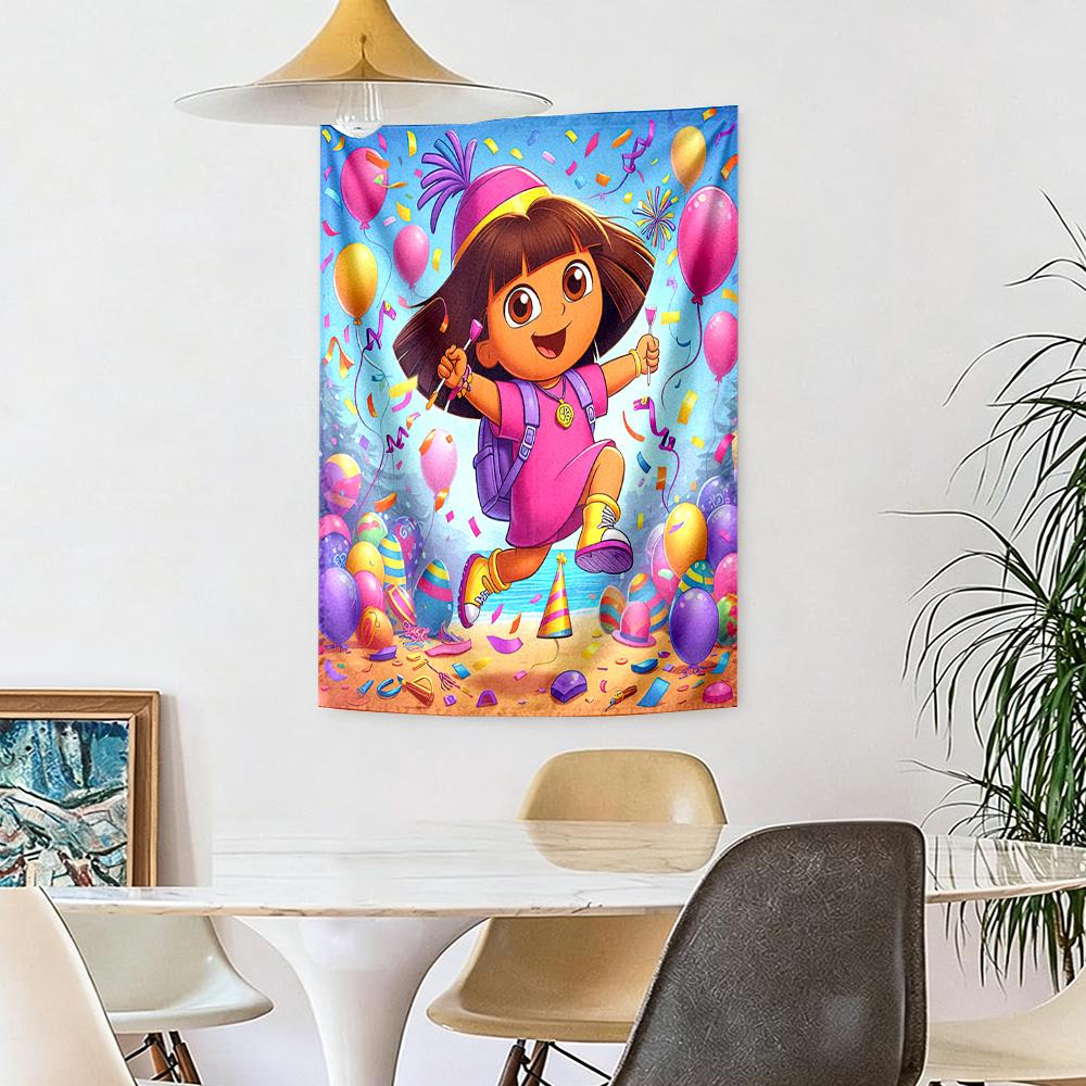 Dora Explorer Wall Decor Tapestry Art For Pet Memorial Birthdaywedding Party Backdrop Family Gift