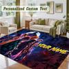Crystal Velvet Square Rug Custom NameDemon Slayer Pattern Non Slip Home Floor Decor Rug