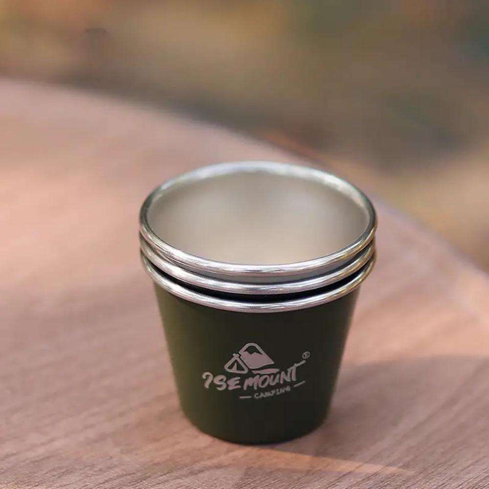 50ml Water Cups Mini Camping Cup Tableware Stainless Steel Drinking Tea Cup Office