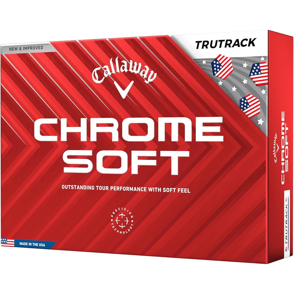 Мячи для гольфа Callaway Chrome Soft 24 TruTrack USA Трехкомпонентная конструкция Белый