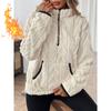 Autumn and Winter New Style Lapel Small Fragrant Jacquard Half Zipper Plush Pocket Short Hoodie