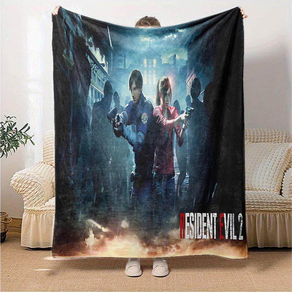 1 шт. Resident Evil 2 Плед Мягкий Теплый Плед для Дома, Офиса, Путешествий Все Сезоны Уютное Постельное Белье Подарок, Уютный Офисный Аксессуар