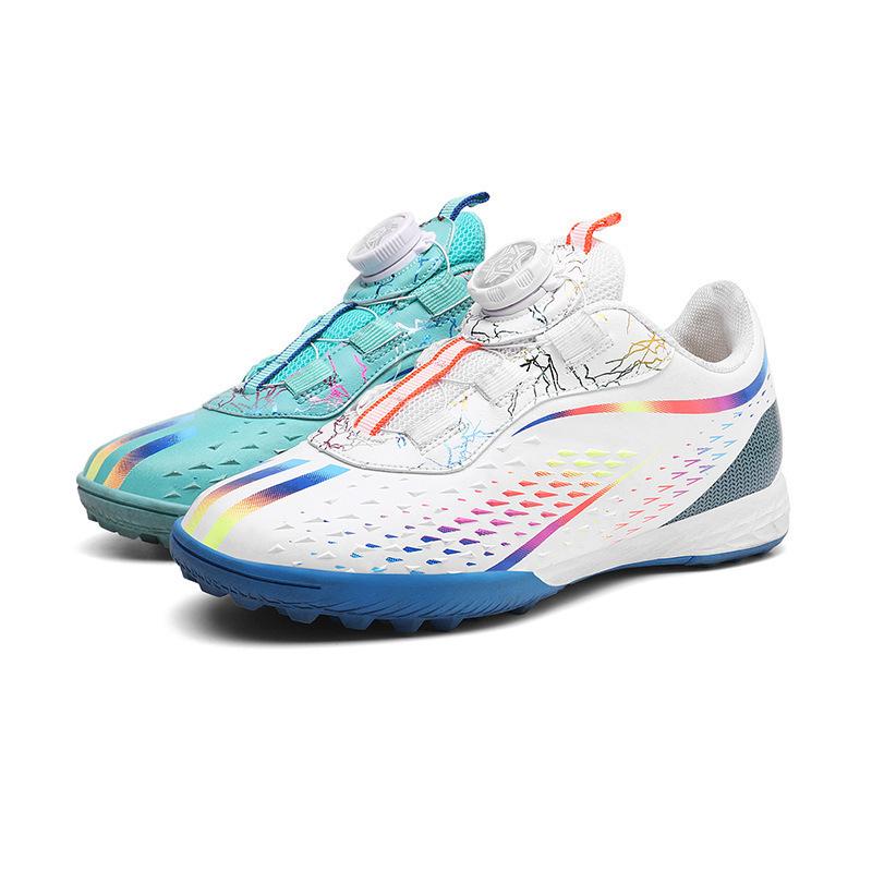 Rotating button children's football shoes boys and girls TF broken nail training sneakers