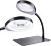 QaaJaa Stand Magnifier Light Loupe Tabletop with Light Equipped with Magnification Magnifier Optical Glass Lens Foldable Angle Adjustable Stepless