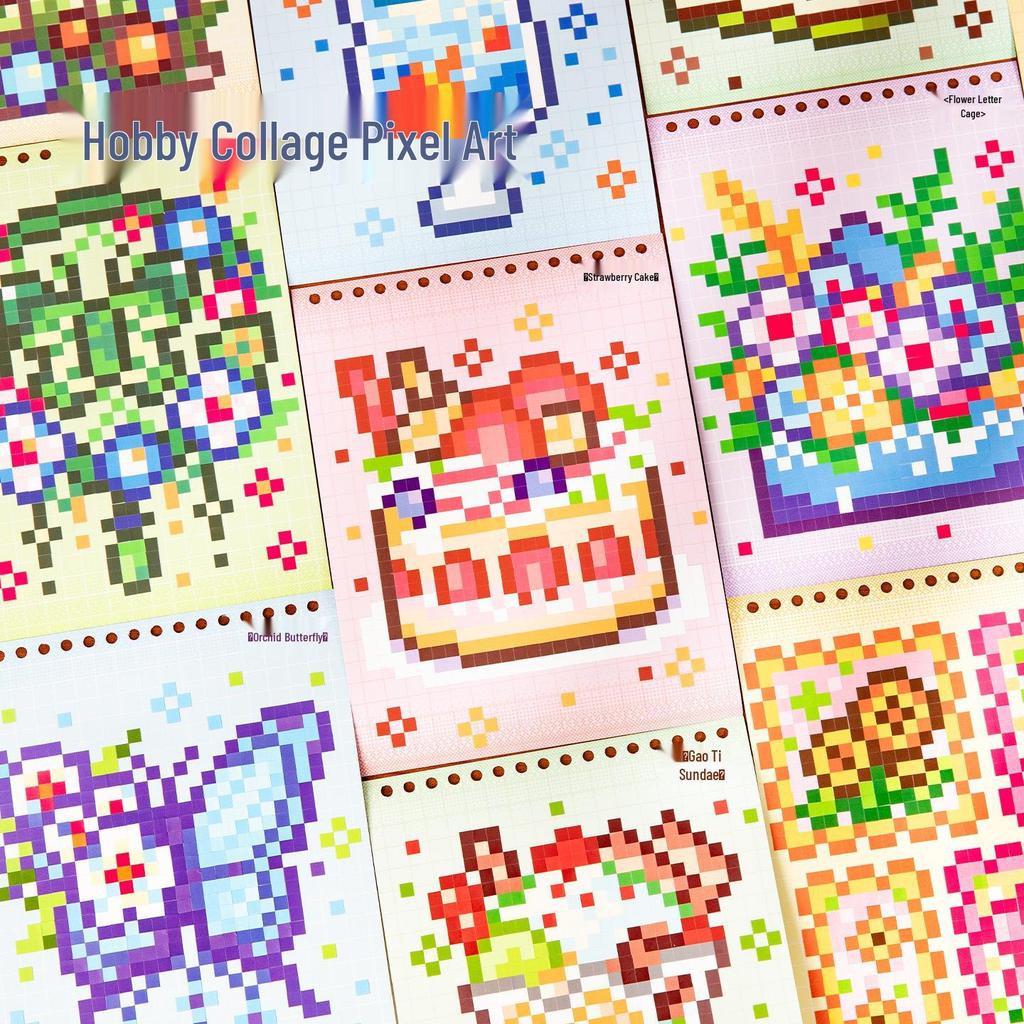 Книга-наклейка Yu Xian с пиксельными бусинами на катушке: Креативные DIY Рукодельные Наклейки для Развлечения и Снятия Стресса