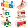 Montessori Wooden Drawer Box Early Education Textile Drum Pressure Ball and Puzzle Toys for Kindergarten