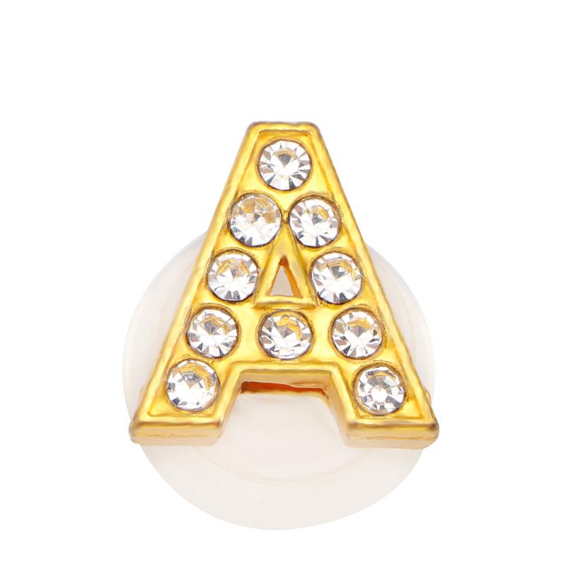 Новые золотые буквы алфавита, шармы для обуви, металлическая кнопка, стразы, корона, украшения для обуви, аксессуары для садовой обуви для женщин, мужчин, 1 шт.