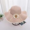 Sun Flower Bohemian Straw Hat Spring Summer Women's Sun Hat Ins Folding Straw Hats  Vacation