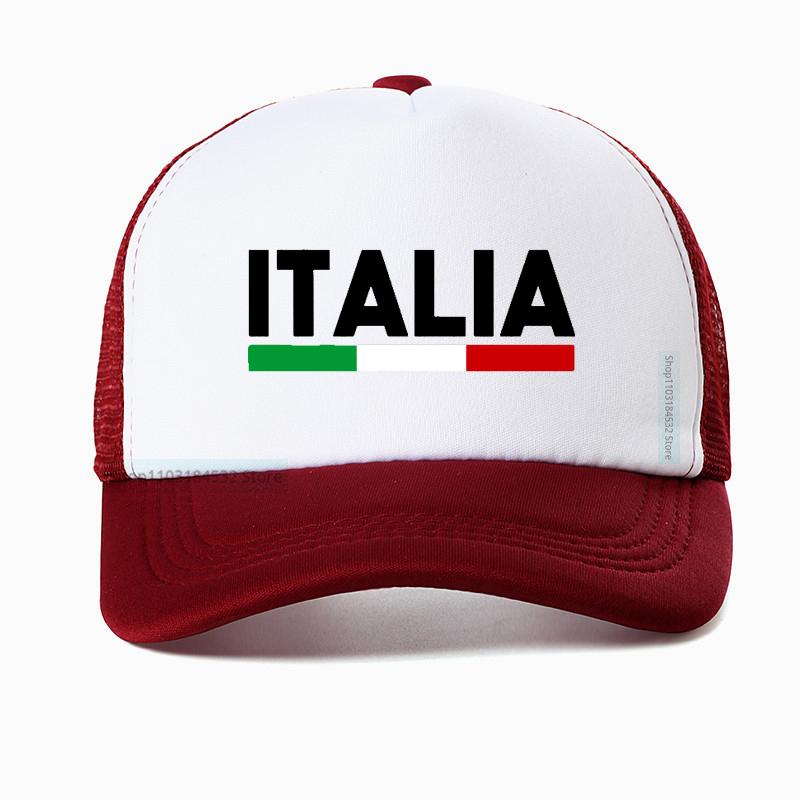 Италия Италия Итальянский Флаг Бейсболка Унисекс Регулируемая Snapback Классическая Сетчатая Дышащая Тракерская Шляпа Для улицы Козырек