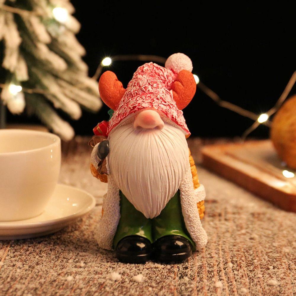 Ретро рождественские гномы Статуэтки Изделия из смолы Веселые рождественские украшения Подарки детям