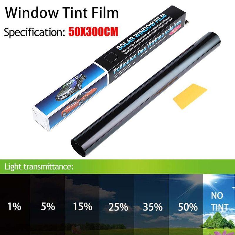 VLT 1%-50% Black Car Window Tint Film Glass Sticker Windshield Sun Shade Window Tinting Solar UV Protection Foils Sticker Films