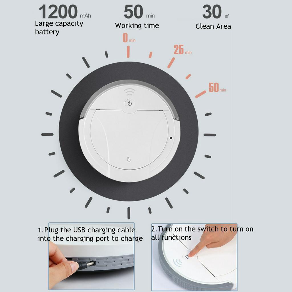 5-in-1 Fully Automatic Multifunctional Smart Robot Vacuum Cleaner USB Charging Sweeping Robot Dry/Wet UV Disinfection Cleaner