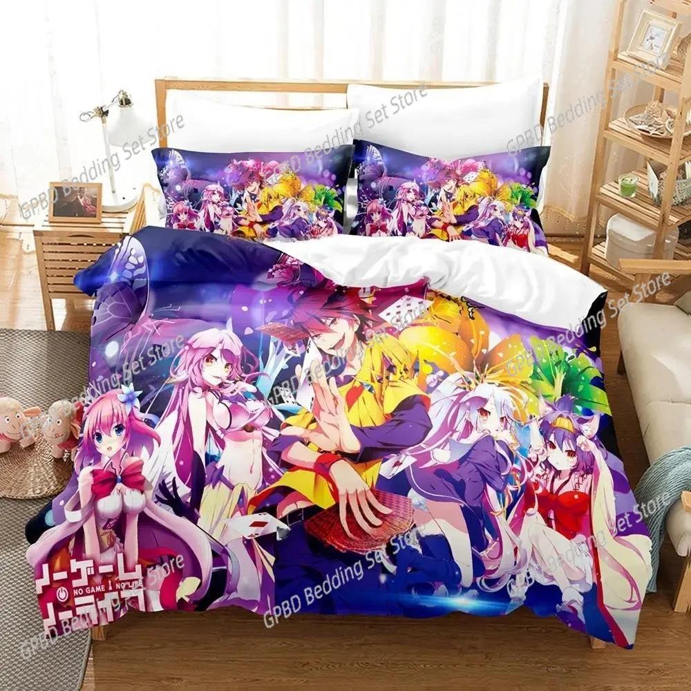 No Game No Life Сора и Широ Комплект постельного белья Спальня Мягкие Современные Покрывала Удобное Пододеяльник Наволочка