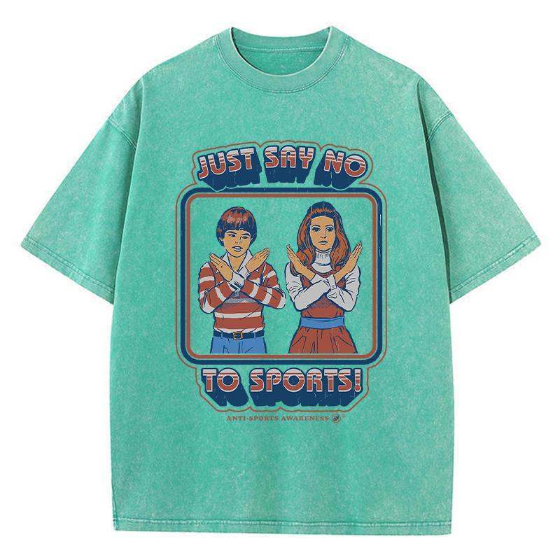 Просто скажи «нет» спорту, забавный принт, женская футболка с потертостями, уличная хип-хоп одежда, модная свободная футболка с потертостями