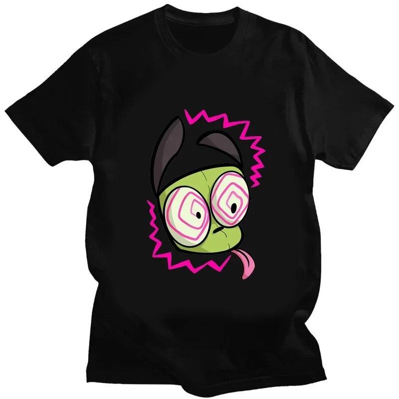 Футболка с рисунком «Захватчик Зим» Kawaii Zim Image, милая футболка с мультяшным принтом, унисекс, женская футболка в стиле ретро, ​​модная футболка для творчества с короткими рукавами