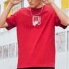 Li-Ning Спортивная модная серия, однотонная повседневная футболка с коротким рукавом и узором Zongzi, футболка унисекс, агатово-красный AHSSB83-1