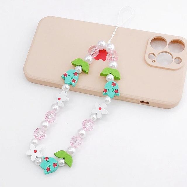 Простые облачные цветы, акриловая цепочка для телефона из бисера, ремешок ярких цветов с бантом и узлом-тюльпаном, чехол для телефона, веревка, ювелирные аксессуары для женщин