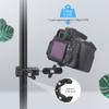 Металлический суперзажим с отверстием 1/4'' 3/8'' с двойной шаровой головкой Magic Arm Clamp для телефона, видеокамеры, монитора, светодиодной подсветки, микрофона