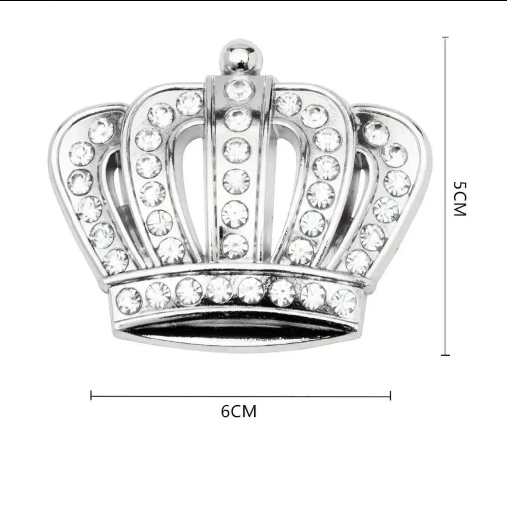1 шт. золотисто-серебряная модная 3D-наклейка на автомобиль с бриллиантовым кристаллом и короной, металлическая боковая эмблема, значок, украшение кузова автомобиля, аксессуары для укладки