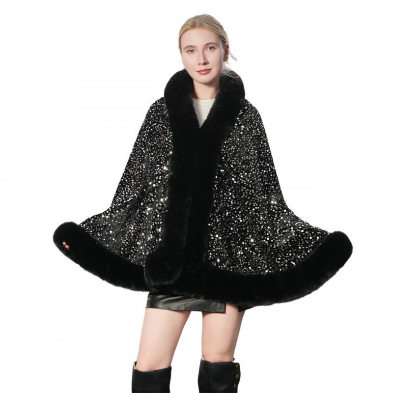 Womens Knit Oversized Cape Shawl Warm Thick Winter Wrap Coat Elegant Solid Color