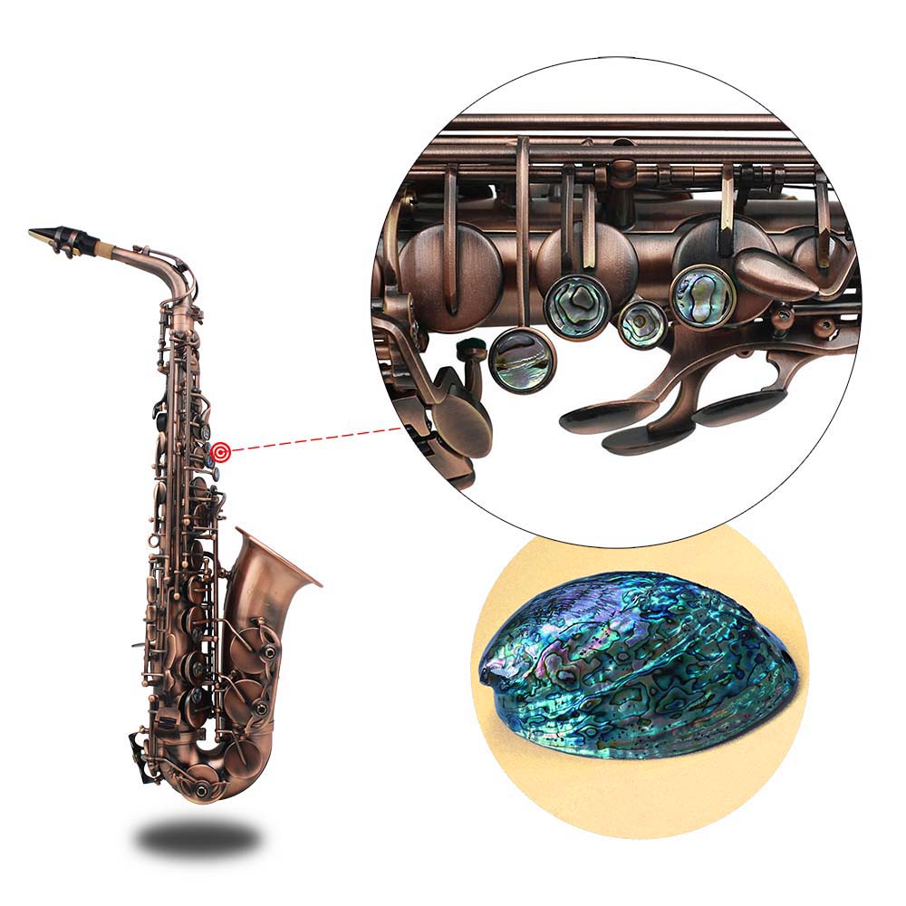 9pcs White Mother of Pearl Key Button Inlays for Celsius AltoCelsius Soprano Sax Saxophone