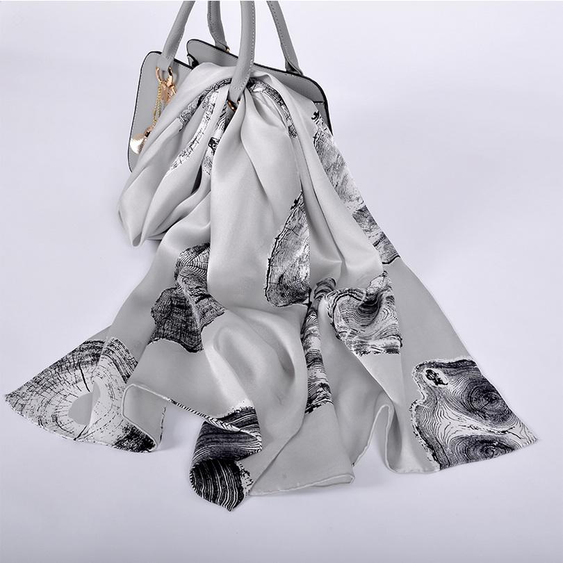 [BYSIFA] Новый Роскошный Шарф-шаль из Чистого Шелка Женский Весенне-осенний Длинный Шарф Женский Брендовый 100% Шелковый Шейный Платок Фуляр 175*52см