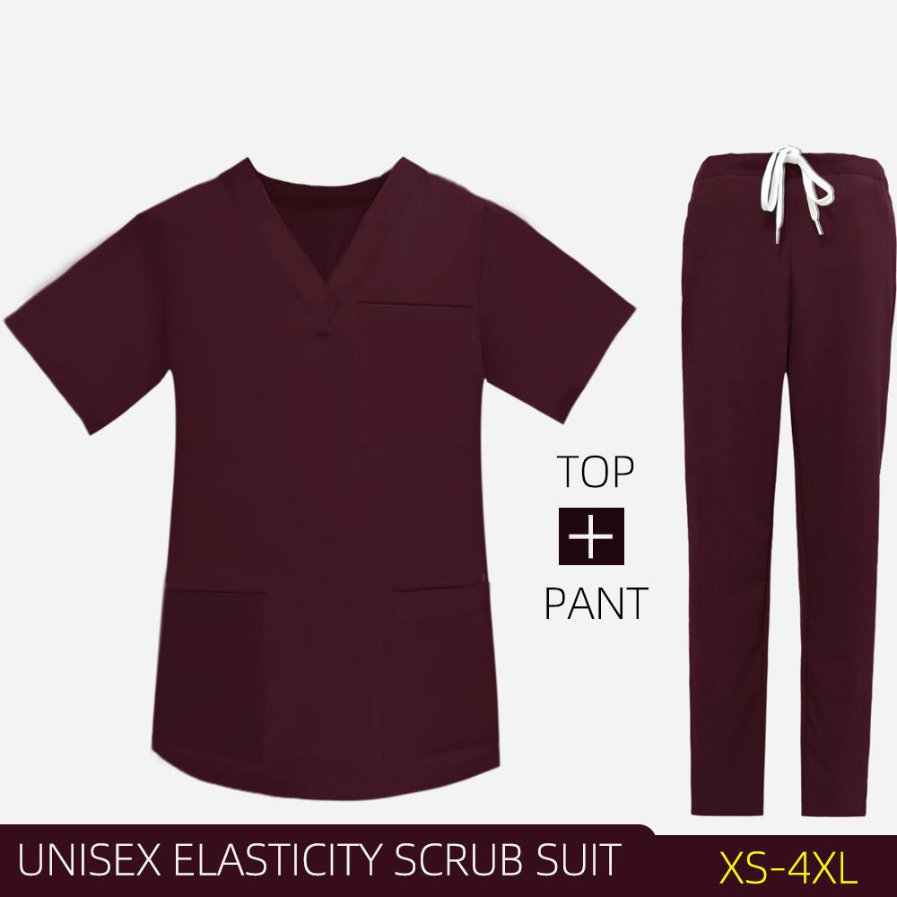 Women Men Hospital Working Scrubs Set Operating Room Scrubs Medical Uniform Medical Supplies Workwear Dental Surgery Nurse Suits