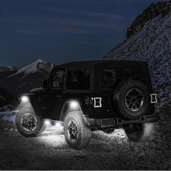 4PCS Car Chassis Light 12V LED Rock Lights 24 High Brightness Ambient Lighting For Polaris Yamaha Can-Am UTV ATV Off Road Jeep
