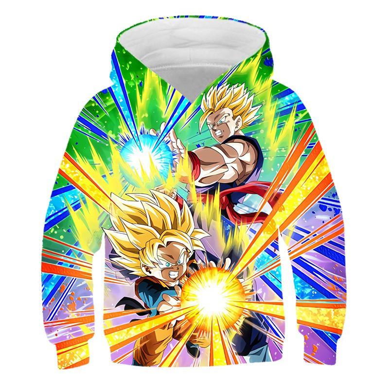 Trendy Men's Personalized Cartoon Japanese Anime Dragon Ball Series 3D Printed Children's Jacket 2024 Autumn Hooded Sweatshirt