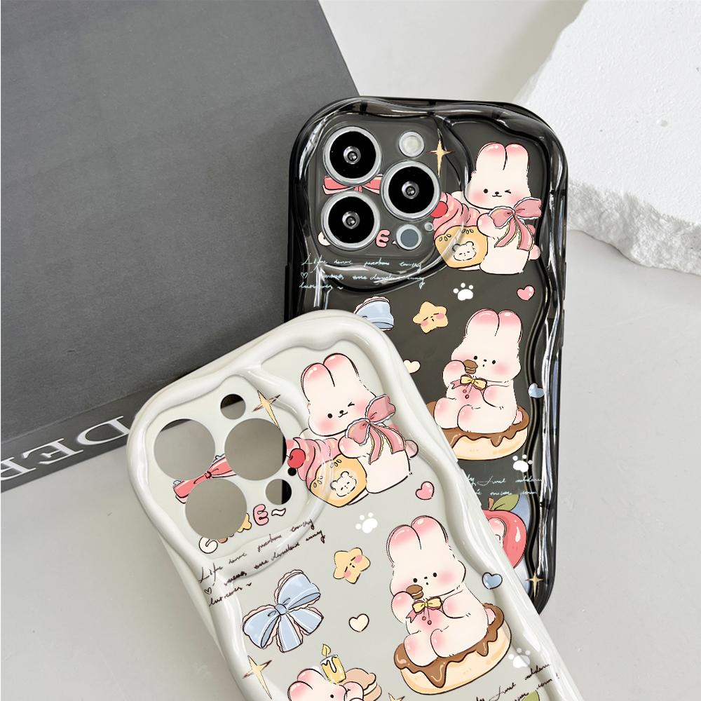 Милый мультяшный узор, кремовая текстура, мягкий силиконовый чехол с волнистыми краями, чехол для телефона Xiaomi Redmi