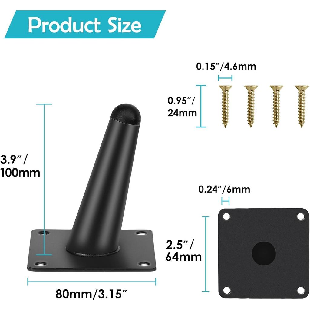 Комплект из 4 ножек для мебели, 20 см конические наклонные / вертикальные ножки для мебели, сменные ножки для шкафа, ножки для дивана
