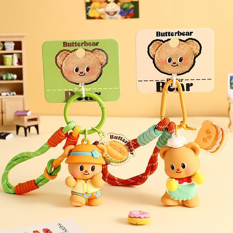 Мультяшный милый масляный медведь брелок подвеска автомобильный брелок новинка изысканный кавайный рюкзак украшения аксессуары подарки